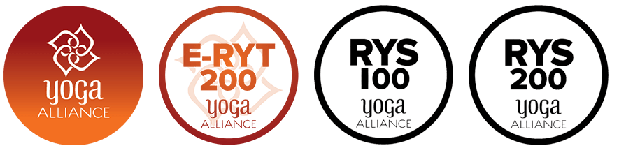 100, 200 hour YogaAlliance logos